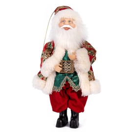 STP GOODS Collectible Doll, Christmas Decor Collectible Doll, Christmas Decorations, Seasonal Holiday Decorations, Indoor Home Decoration Figurine (Red & Green Santa Claus), 454080