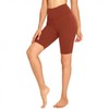 Women's Solid Nude High Waist Yoga Cycling Shorts - High Elasticity Tight Cropped Pants Shorts Light Dark Brown+M 5ea