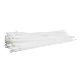 Pack of 100 Professional Cable Ties Industrial Quality White 300 mm x 4.8 mm for Industrial PC Bicycle Nylon Cable Ties Strong Long White 22.2 kg Pull Force Damstone