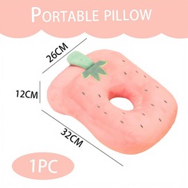 Ear Piercing Pillow, Strawberry Piercing Pillow for Side Sleepers, Attractive and Durable, Suitable for Power Naps in Classrooms Offices Libraries and on Airplanes