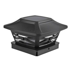 Davinci Lighting Renaissance Solar Outdoor Post Cap Lights - Includes Bases for 4x4 5x5 6x6 Posts - Bright LED Light - Slate Black (1 Pack)