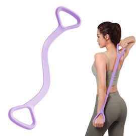 Adorila Figure 8 Resistance Band, for Men's and Women's Fitness, Portable Elastic Ropes for Yoga, Pilates（15LB Purple）