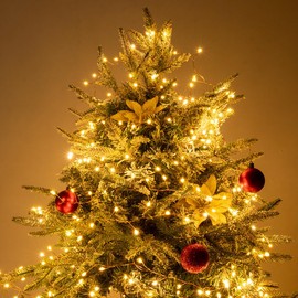 RESNICE Plug in Firecracker Lights 33FT 300 LED Warm White Copper Wire Indoor Cluster Fairy Lights with Remote Timer for Bedroom, Living Room, Tree, Garden, Porch, Patio, Backyard, Christmas Tree