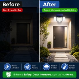 Solar Motion Sensor Light for Outdoor Security – IP65 Waterproof LED Wall Lamp for Garden and Emergency Use