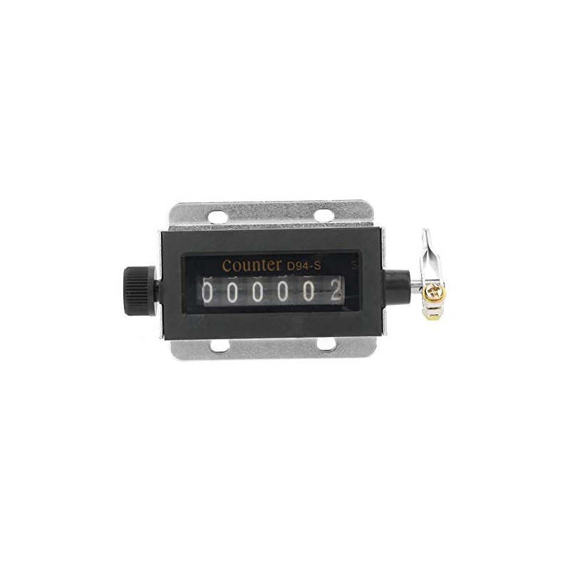 YWBL-WH D94-S Mechanical Counter 6-Digit Resettable Mechanical Draw Counter Counting
