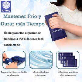 Compresas de Gel Frio, Bolsa de Hielo Reutilizable de 3 Piezas, Terapia Frio y Caliente, Durable e impermeable, Bolsa de Gel para Grio y Calor para Alivia Dolores Articular y Muscular(9'' X 5'')