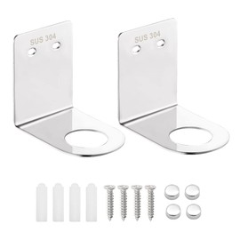 ComPDCVD 2 Pack Soap Bottle Dispenser Holder Wall Mounted Pump Hand Stand Stainless Steel Shampoo Dispenser Bottles Hanging Shelf Storage Holder Racks for Kitchen Bathroom