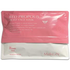 RED PROPOLIS MOIST FACE MASK Red Propolis Moist Face Mask, Pack of 30, Make.iN Pack, Made in Japan, Moisturizing, Home Aesthetics, Sheet Mask, Moisturizing, Skin Care (30 Pieces x 1)