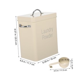 Mobestech Airtight Metal Storage Container for Laundry Powder Rice and Grains Sealed Canister with Scoop Design for Kitchen Organization