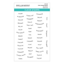 Spellbinders Color Swatch Names Clear Stamp Set from The ColorWheel Swatch Party Collection