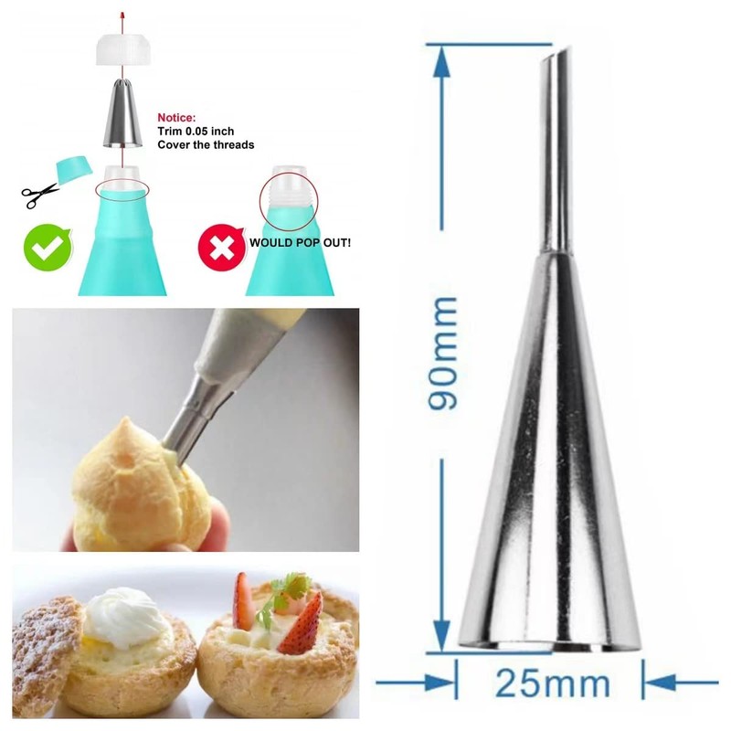 AMBESTAR Cream Horn Molds, 16 Pack 5 Inch Pastry Roll