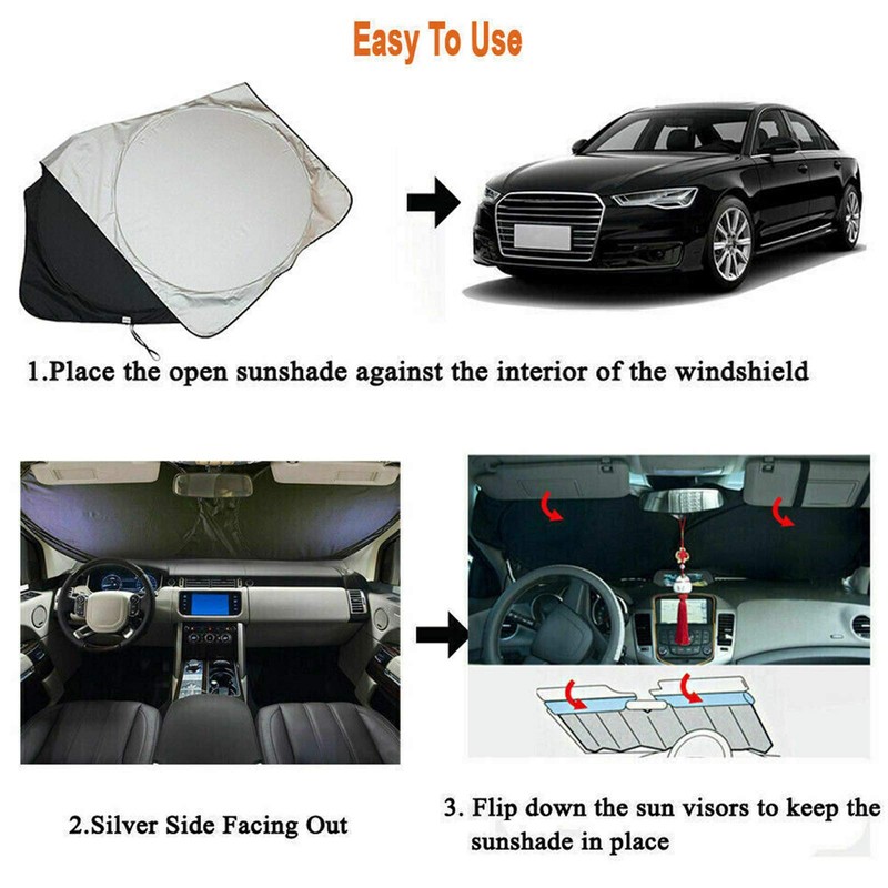 Car Windshield Sun Shade, Proxima Direct Sun Protector for Car