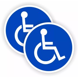 Unbranded/Generic pair 4" x 4" Round Handicap Symbol Vinyl Decals Stickers Handicapped Wheelchair