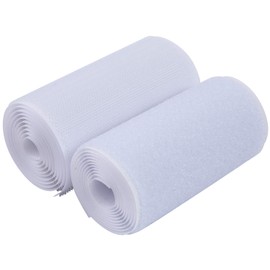 MYUREN 6 Inch Sew on Hook and Loop Strips | Easy to Sew | Excellent Grip | Non-Adhesive Back Nylon Fabric Fastener Strips for Clothing Sewing Crafts and DIY Projects, White, 6in x 1.1yd