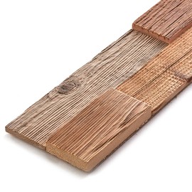 SIBERIAN HERITAGE Wood Paneling for Wall - Reclaimed Wood Planks for Rustic Home Decor - 12 Shiplap Boards for Wall - 3D Wall Decor - 32 x 4 x 0.3-0.6 Inch, 10.7 sq.ft - Brown