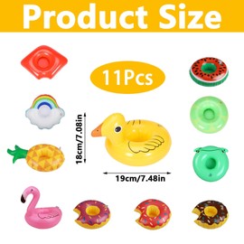11 Pcs Inflatable Drinks Holder, 11 Hot Tub Drinks Holder Durable and Sturdy, with Smooth Edges for Holidays Hot Tub Beach and Family Fun