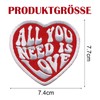 2 Pieces Iron-On Patches, "All You Need is Love" Sew-On