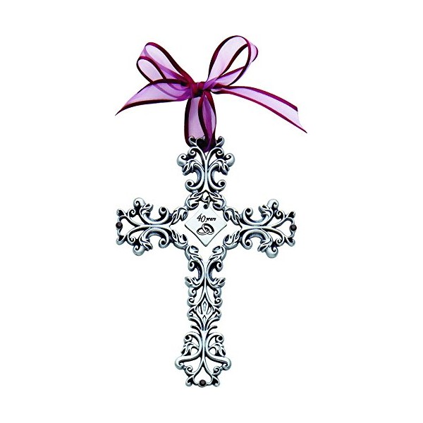 Cathedral Art (Abbey & CA Gift 40 Year Anniversary Wall Cross, 5-Inch High, Multi-Color