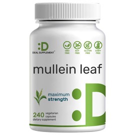 Mullein Leaf Extract 20,000mg, 240 Veggie Capsules – 4 Month Supply – Lung Cleanse & Detox Herbal Supplement – Supports Respiratory & Immune Health – Non-GMO, Vegan