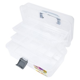 Artist's Tool Box Clear Plastic Carry Case Art Pencil Brush School Storage Caddy