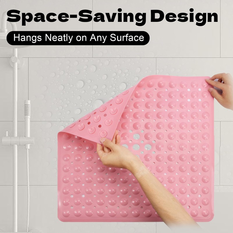 Non Slip Bathroom Floor Mat for Inside Shower, Square Bath