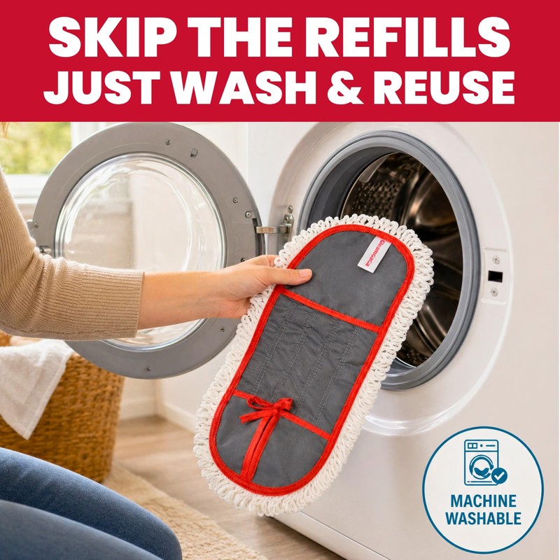 Dust Mop for Floor Cleaning for Hardwood, Laminate, Tile &
