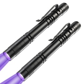 COSOOS 2 UV-Schwarzlicht-Taschenlampe, 2 Stück 395 nm Mini-Stiftleuchte mit Clip, wasserdichte UV-Taschenlampe für Lecks, Haustierurin, Skorpion, Hotelinspektion, Trockene Flecken und Bettwanzen.
