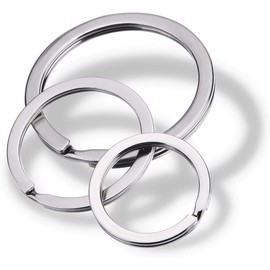 Silver Keychains / Keychains Flat Keyring Outer Diameter 25mm 30mm 32mm (10 each)