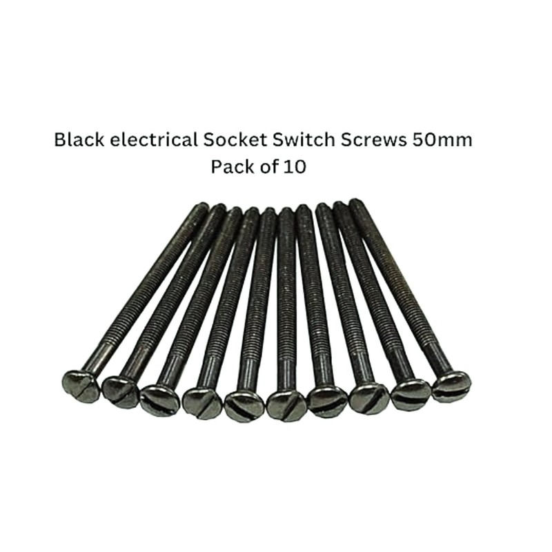 Generic Pack of 10 Electrical Screws 50mm X 3.5mm Black