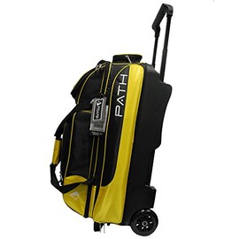 Pyramid Path Triple Premium Deluxe Roller with 5 Accessory Pockets Bowling Bag (Black/Gold)