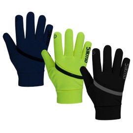 Sikma Waterproof cycling gloves Windproof Padded Softshell gloves Touchscreen Anti Slip Fleece Lined Midseason Winter Cycling Gloves Full Finger Breathable Bicycle. (Black, XL)