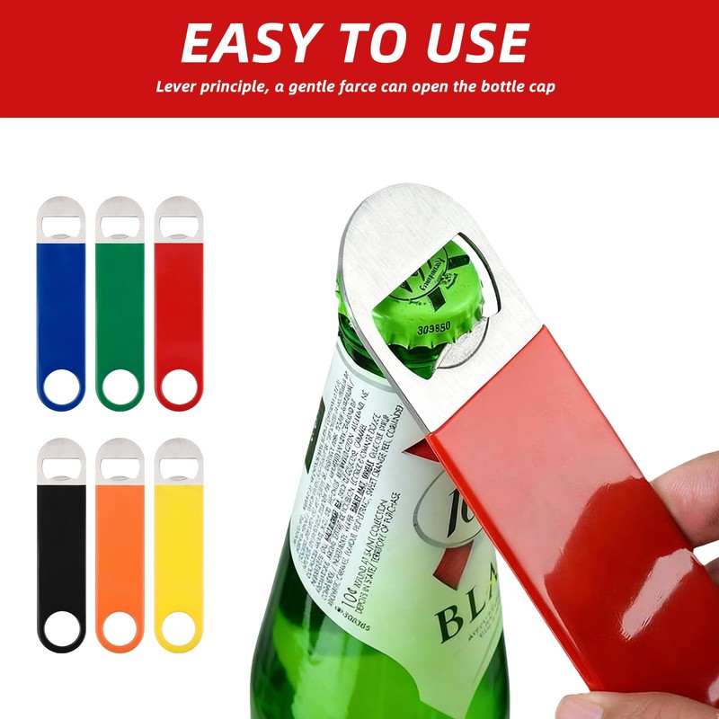 24 Pack Stainless Steel Flat Bottle Openers 7 Inch, 6