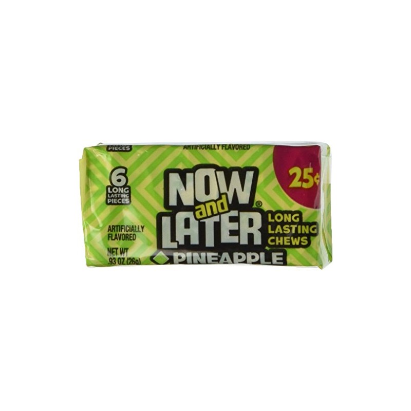 Now and Later Pineapple Flavored Candy Twenty Four 6-piece .93