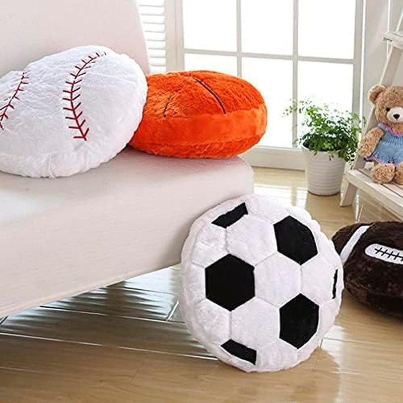 TONGMAN 14inch Football Throw Pillow,Fluffy Soccer Ball Stuffed Toys,Soft Soccer