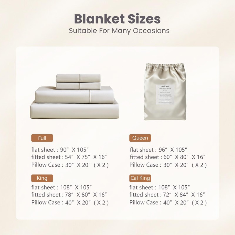 Sophia & William 1000 Thread Count Egyptian Cotton Sheets King