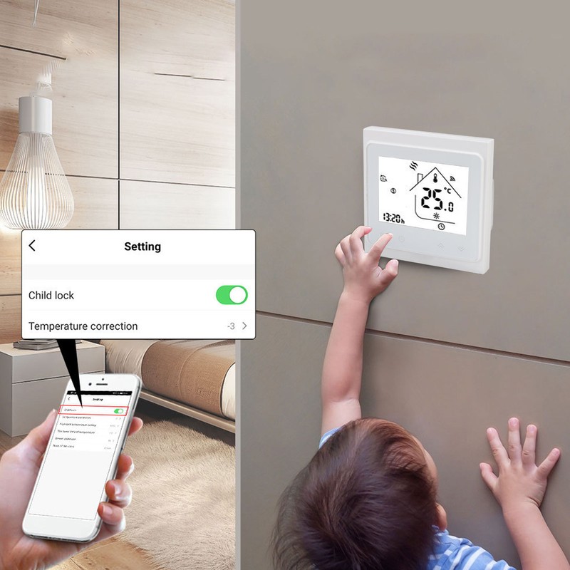 Smart Temperature Controller Wireless Remote Control Thermostat with Capacitive Touch