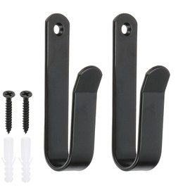 PATIKIL Snowboard Wall Mount Clips 4", 2Pcs Horizontal Surfboard Holder, Skateboard Storage Rack, Ski Board Display Stand with Rubber Plug/Screw for Room, Garage, Black