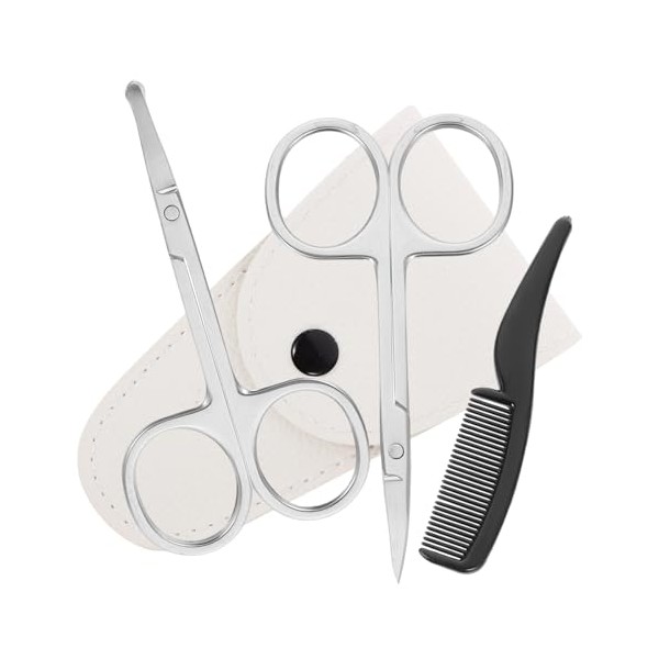 MERRYHAPY 4pcs Mustache Scissor and Comb Mini Kit Beard and