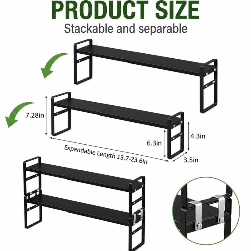 BrightRow 2 Pcs 3.5" W Expandable Window Sill Plant Shelf,