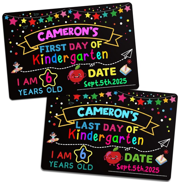 Lejapwat First and Last Day of School Chalkboard, Double Sided