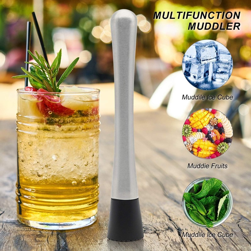 Cocktail Strainer Barware Cocktail Muddler,Cocktail Stirrer, Stainless Steel Stirrer, Lime