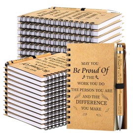 Yeaqee 100 Pcs Employee Appreciation Gifts and Church Christian Gifts Set Include 50 Pcs Spiral Notebooks 50 Pcs Employee Bible Pens for Adults Party Favors(Inspirational Style)