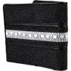 White Diamonds Black Stingray Wallet Real Bi-fold Card Slots ID