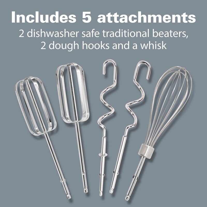 Hamilton Beach 6-Speed Electric Hand Mixer with Whisk, Traditional Beaters,