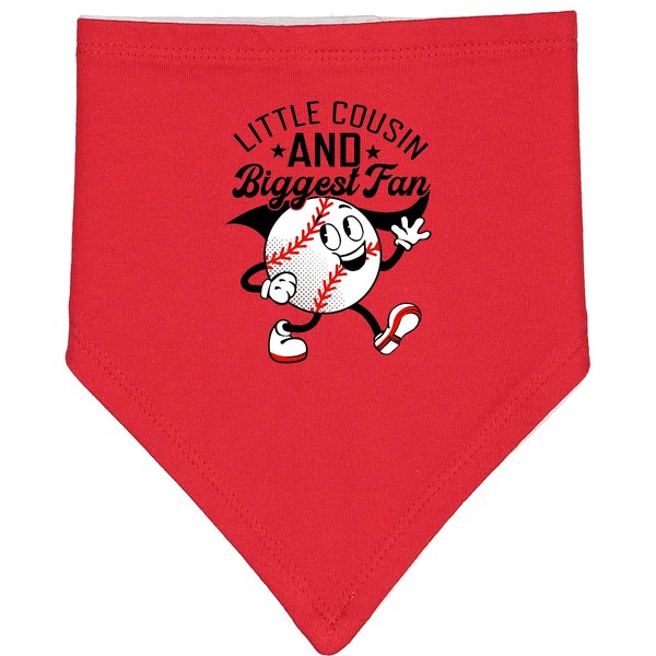 inktastic Little Cousin and Biggest Fan Baby Bandana Bib Red