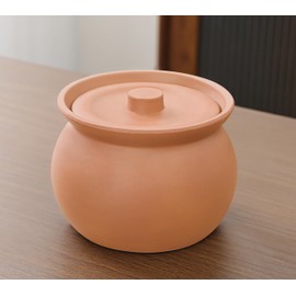 Cute Mini Kitchen Clay Cooking Pot - Traditional Ceramic Pot with Lid for Healthy Cooking - Multipurpose Cooking Pot Use for Home Kitchen or Restaurant (Unglazed Earthenware)