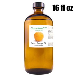 Sweet Orange Essential Oil - 16 fl oz (473 ml) Amber Glass Bottle - 100% Pure Essential Oil - GreenHealth