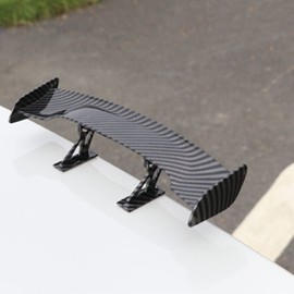 SSyang Universal Mini Spoiler Wings, Car Rear Wing in Carbon Fibre Style, Vehicle Stability Tail Decoration, Car Mini Tail Spoiler Wings without Perforation, for Vehicle Stability (Black)