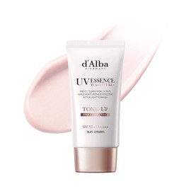 D’ALBA Waterfull Tone-Up Sunscreen SPF 50+ 50 ml – Protector Solar Facial Coreano con Trufa Blanca y Centella – Bloqueador Facial Tono Rosa de Textura Ligera para Piel Sensible K Beauty