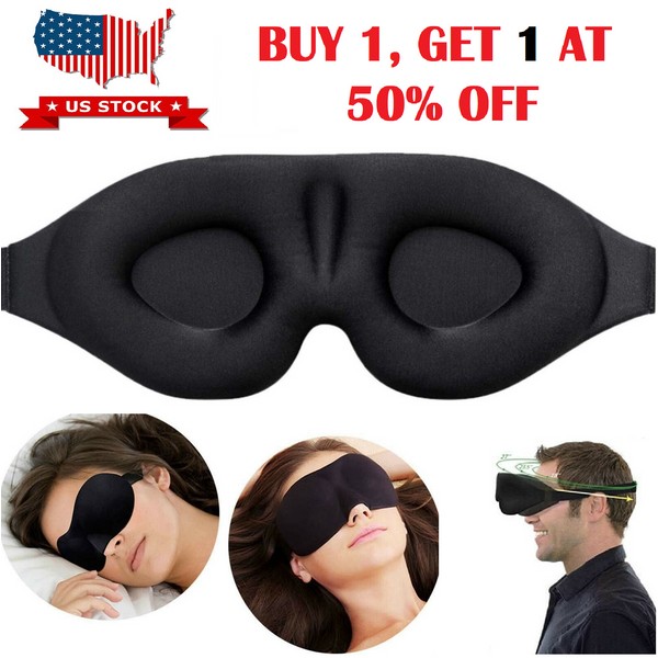 Pop 3D Sleeping Eye Mask for Men Women Soft Pad Blindfold Cover Travel Sleep USA